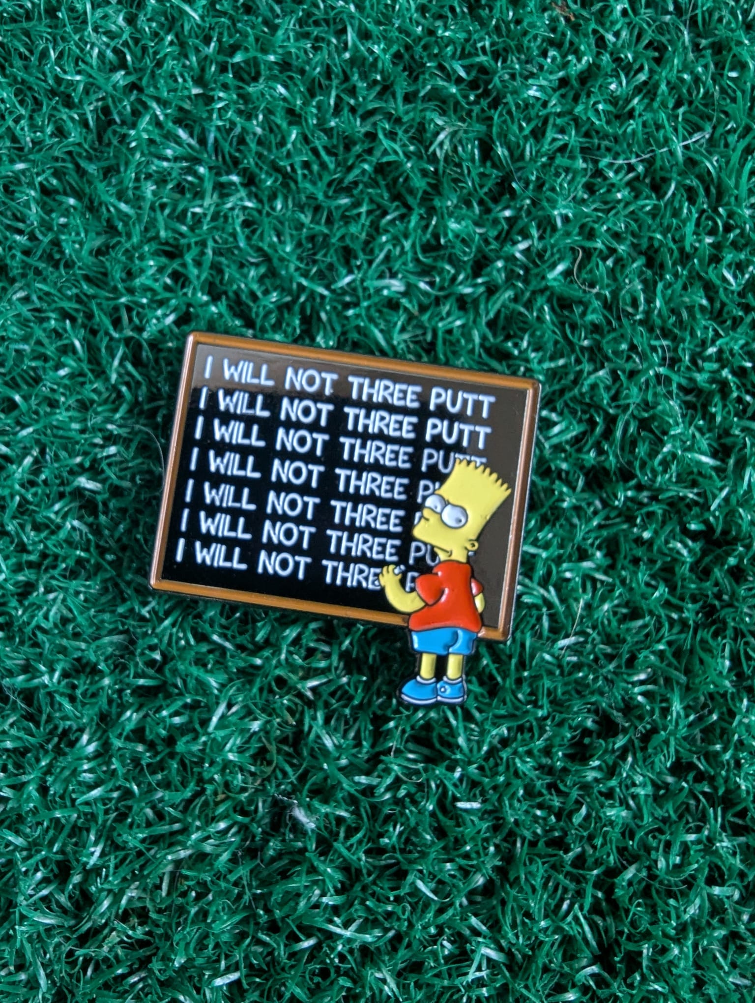 3 Putt Lettering Bart Inspired NO-3PUTT Golf Ball Marker – GimmeHC