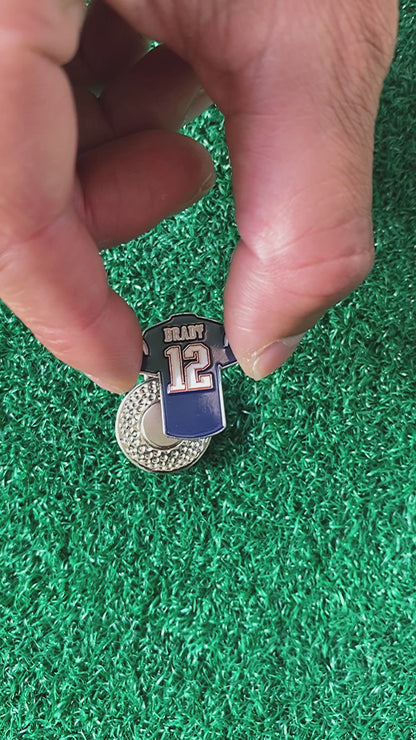 Brady Patriots #12 Jersey Inspired Golf Ball Marker