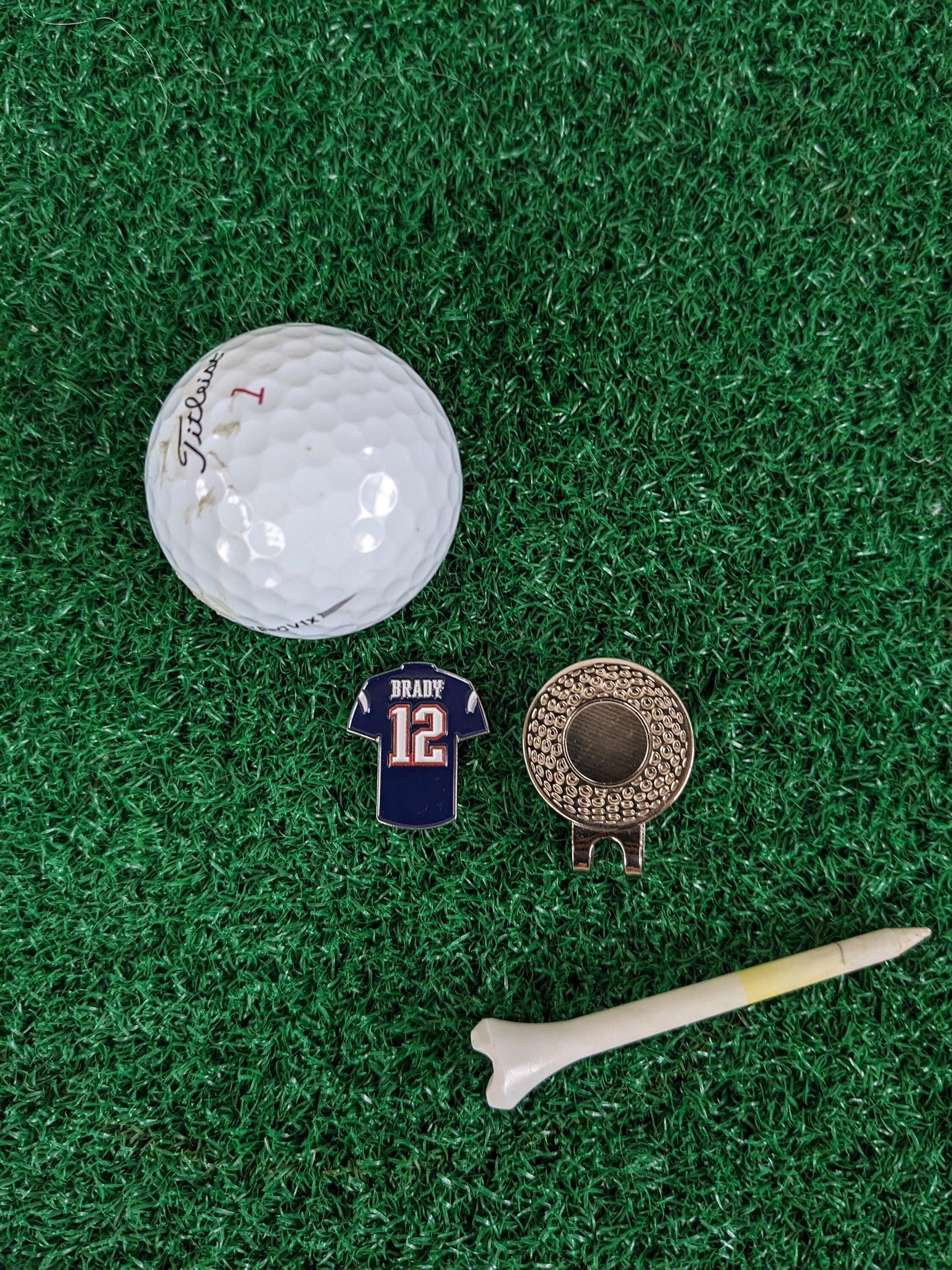 Brady Patriots #12 Jersey Inspired Golf Ball Marker | Golf Accessory | Boyfriend Husband Bachelor Party Groomsmen Golf Gifts